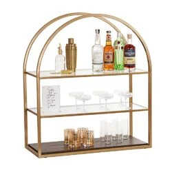 Cal-Mil 22904-112 Heritage Gold/Wood 38.25" 3-Tier Stand