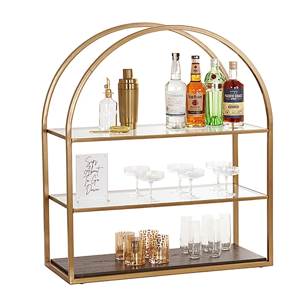 Cal-Mil 22904-112 Heritage Gold/Wood 38.25" 3-Tier Stand 3 Cal-Mil 22904-112 Heritage Gold/Wood 38.25" 3-Tier Stand