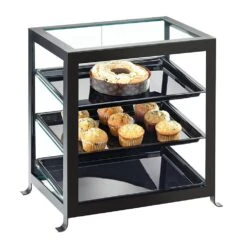 Cal-Mil 1575-13 Soho Black Double Door 3-Tier Display Case
