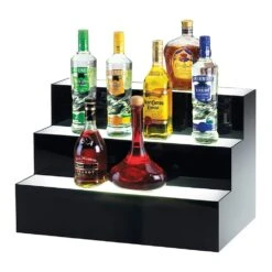Cal-Mil 1269 Acrylic Stair 3-Tier Bottle Riser With LED