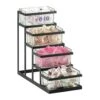 Cal-Mil 3338-13 4-Tier Condiment Caddy With 4 Glass Jars