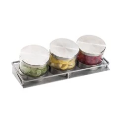 Cal-Mil 1850-5-55HL Cold Condiment Display W/ (3) 32 Oz. Jars