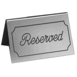 Cal-Mil 273-10 Silver / Black "Reserved" Message Tent