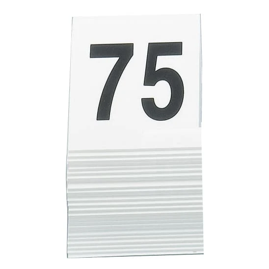 Cal-Mil 227-2 No. 51 - 75 White Number Tent With Black Numbers 3 Cal-Mil 227-2 No. 51 - 75 White Number Tent With Black Numbers