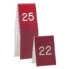 Cal-Mil 271B-1 Red/ White 3.5 X 5" Table Tent (No.26 To 50) -CARLISLE SHOP 987930